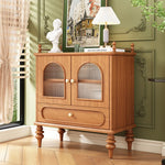 Elegant Solid Wood Sideboard with Multi-layer Glass Design - Perfect for Stylish Storage Solutions halmh-5313