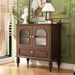 Elegant Solid Wood Sideboard with Multi-layer Glass Design - Perfect for Stylish Storage Solutions halmh-5313