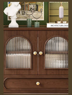 Elegant Solid Wood Sideboard with Multi-layer Glass Design - Perfect for Stylish Storage Solutions halmh-5313