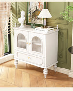 Elegant Solid Wood Sideboard with Multi-layer Glass Design - Perfect for Stylish Storage Solutions halmh-5313