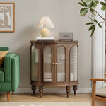 Elegant Solid Wood Entryway Cabinet with Glass Doors - Versatile Storage Solution for Home Décor halmh-5314