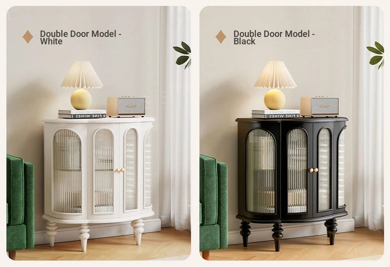 Elegant Solid Wood Entryway Cabinet with Glass Doors - Versatile Storage Solution for Home Décor halmh-5314