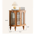 Elegant Solid Wood Entryway Cabinet with Glass Doors - Versatile Storage Solution for Home Décor halmh-5314