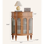 Elegant Solid Wood Entryway Cabinet with Glass Doors - Versatile Storage Solution for Home Décor halmh-5314
