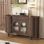 Elegant Solid Wood Sideboard with Glass Doors - Stylish Storage Solution for Home Decor halmh-5315
