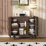 Elegant Solid Wood Sideboard with Glass Doors - Stylish Storage Solution for Home Decor halmh-5315