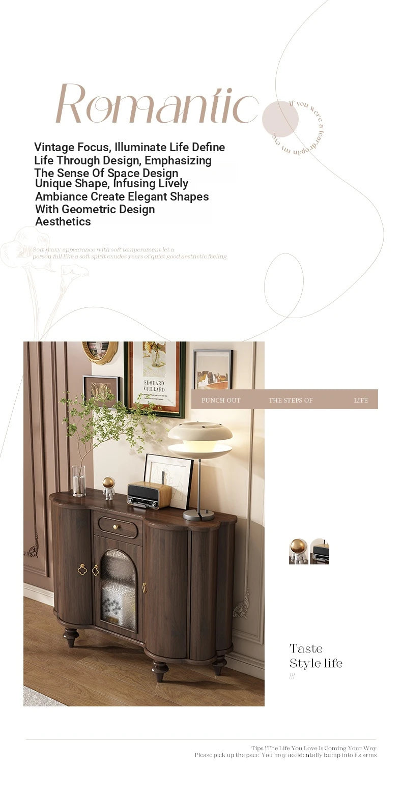 Elegant Solid Wood Sideboard with Glass Doors - Stylish Storage Solution for Home Decor halmh-5315