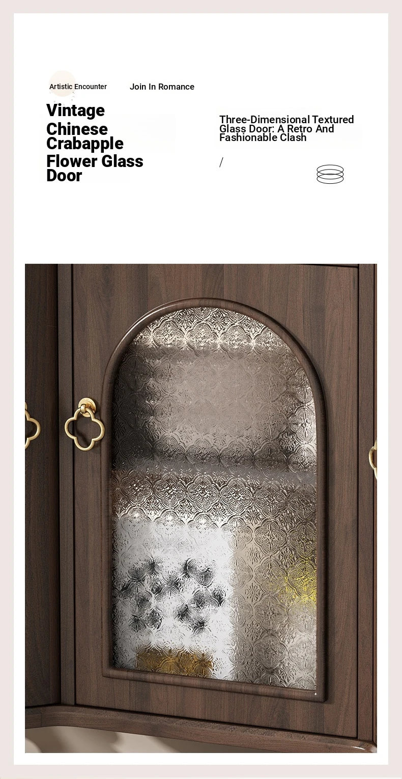 Elegant Solid Wood Sideboard with Glass Doors - Stylish Storage Solution for Home Decor halmh-5315