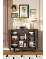 Elegant Solid Wood Sideboard with Glass Doors - Stylish Storage Solution for Home Decor halmh-5315
