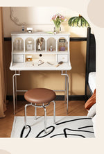 Elegant Solid Wood Makeup Vanity with Stainless Steel Legs – Chic Dressing Table for a Stylish Bedroom Setup halmh-5316