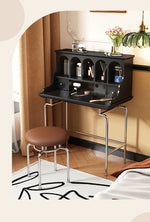 Elegant Solid Wood Makeup Vanity with Stainless Steel Legs – Chic Dressing Table for a Stylish Bedroom Setup halmh-5316