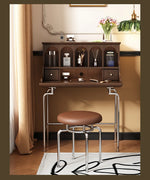 Elegant Solid Wood Makeup Vanity with Stainless Steel Legs – Chic Dressing Table for a Stylish Bedroom Setup halmh-5316
