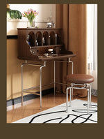 Elegant Solid Wood Makeup Vanity with Stainless Steel Legs – Chic Dressing Table for a Stylish Bedroom Setup halmh-5316