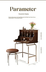 Elegant Solid Wood Makeup Vanity with Stainless Steel Legs – Chic Dressing Table for a Stylish Bedroom Setup halmh-5316