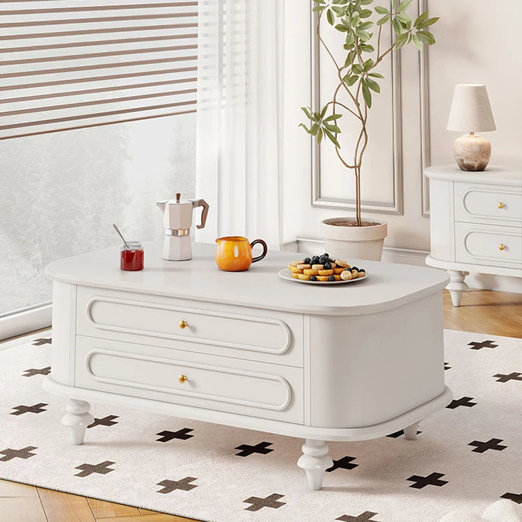 Elegant Solid Wood Coffee Table with Multi-Layer Design and Storage Drawers - Perfect for Living Room Decor halmh-5320