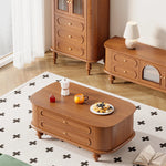 Elegant Solid Wood Coffee Table with Multi-Layer Design and Storage Drawers - Perfect for Living Room Decor halmh-5320