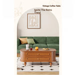 Elegant Solid Wood Coffee Table with Multi-Layer Design and Storage Drawers - Perfect for Living Room Decor halmh-5320