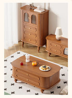 Elegant Solid Wood Coffee Table with Multi-Layer Design and Storage Drawers - Perfect for Living Room Decor halmh-5320