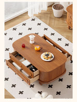 Elegant Solid Wood Coffee Table with Multi-Layer Design and Storage Drawers - Perfect for Living Room Decor halmh-5320