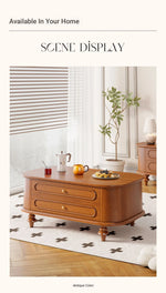 Elegant Solid Wood Coffee Table with Multi-Layer Design and Storage Drawers - Perfect for Living Room Decor halmh-5320