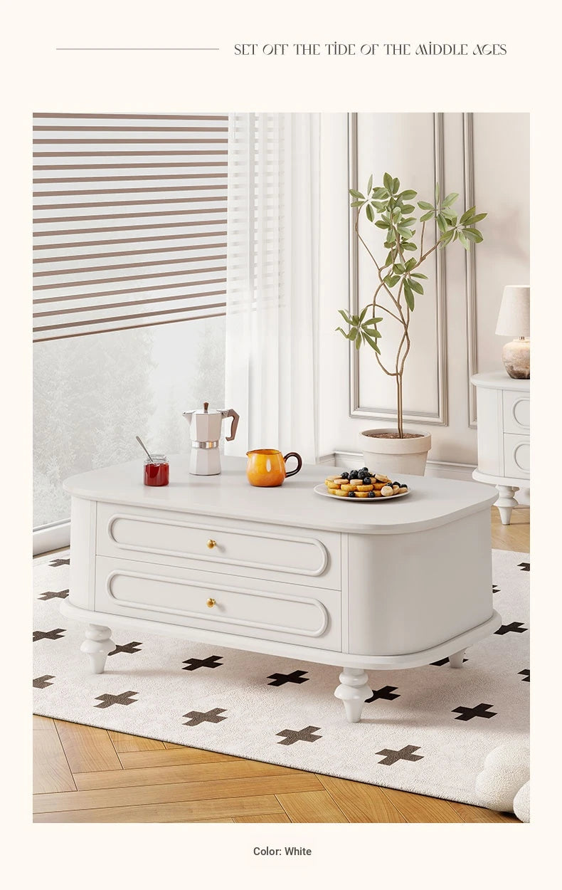 Elegant Solid Wood Coffee Table with Multi-Layer Design and Storage Drawers - Perfect for Living Room Decor halmh-5320