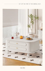 Elegant Solid Wood Coffee Table with Multi-Layer Design and Storage Drawers - Perfect for Living Room Decor halmh-5320