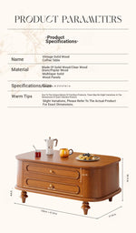 Elegant Solid Wood Coffee Table with Multi-Layer Design and Storage Drawers - Perfect for Living Room Decor halmh-5320