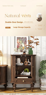 Elegant Black Walnut Wood Cabinet with Glass doors and Multi-layer Design – Stylish Storage Solution for Your Home Decor halmh-5321