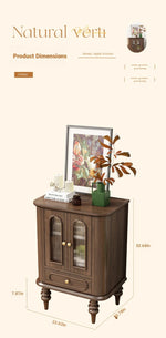 Elegant Black Walnut Wood Cabinet with Glass doors and Multi-layer Design – Stylish Storage Solution for Your Home Decor halmh-5321