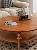 Stylish Solid Wood Coffee Table with Multi-Layer Board & Sintered Stone Top – Round Modern Centerpiece for Living Room halmh-5322