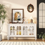 Elegant Solid Wood Sideboard with Multi-Layer Board and Glass Doors – Perfect Storage Solution for Stylish Homes halmh-5323