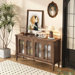 Elegant Solid Wood Sideboard with Multi-Layer Board and Glass Doors – Perfect Storage Solution for Stylish Homes halmh-5323