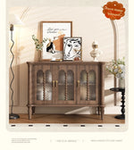 Elegant Solid Wood Sideboard with Multi-Layer Board and Glass Doors – Perfect Storage Solution for Stylish Homes halmh-5323