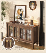 Elegant Solid Wood Sideboard with Multi-Layer Board and Glass Doors – Perfect Storage Solution for Stylish Homes halmh-5323