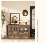 Elegant Solid Wood Sideboard with Multi-Layer Board and Glass Doors – Perfect Storage Solution for Stylish Homes halmh-5323