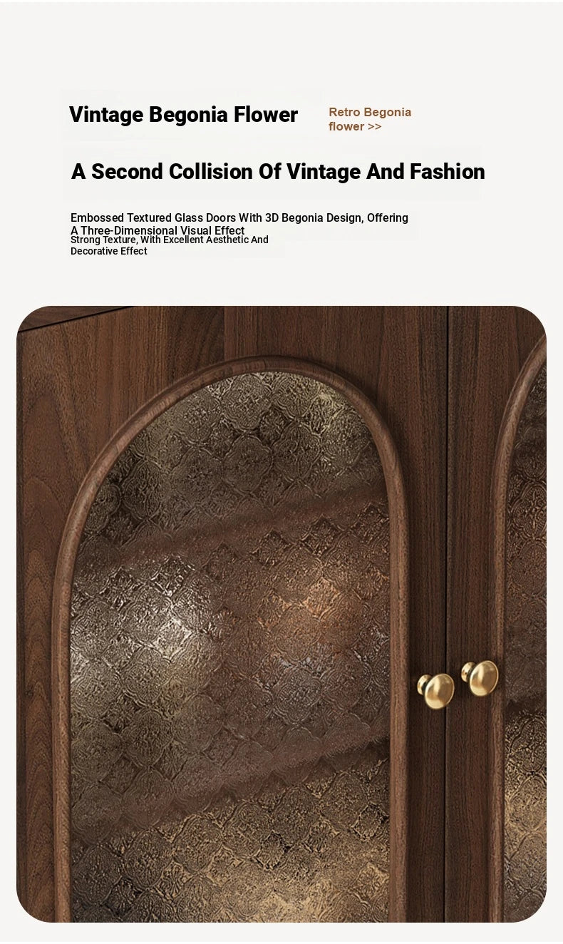 Elegant Black Walnut Shoe Cabinet with Glass Doors - Stylish Multi-Layer Storage Solution for Your Entryway halmh-5324