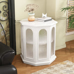 Stylish Black Walnut Wood Side Table with Glass Inserts - Modern Multi-Layer Design for Living Room & Bedroom halmh-5325