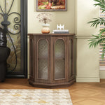 Stylish Black Walnut Wood Side Table with Glass Inserts - Modern Multi-Layer Design for Living Room & Bedroom halmh-5325