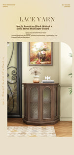 Stylish Black Walnut Wood Side Table with Glass Inserts - Modern Multi-Layer Design for Living Room & Bedroom halmh-5325