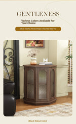 Stylish Black Walnut Wood Side Table with Glass Inserts - Modern Multi-Layer Design for Living Room & Bedroom halmh-5325