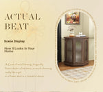 Stylish Black Walnut Wood Side Table with Glass Inserts - Modern Multi-Layer Design for Living Room & Bedroom halmh-5325