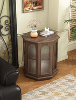 Stylish Black Walnut Wood Side Table with Glass Inserts - Modern Multi-Layer Design for Living Room & Bedroom halmh-5325