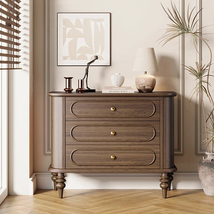 Elegant Solid Wood Nightstand with Multi-Layer Board Design – Stylish Storage Solution for Any Bedroom halmh-5326