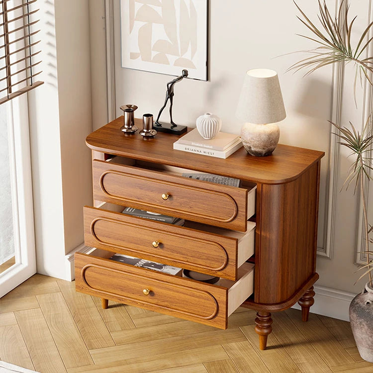 Elegant Solid Wood Nightstand with Multi-Layer Board Design – Stylish Storage Solution for Any Bedroom halmh-5326