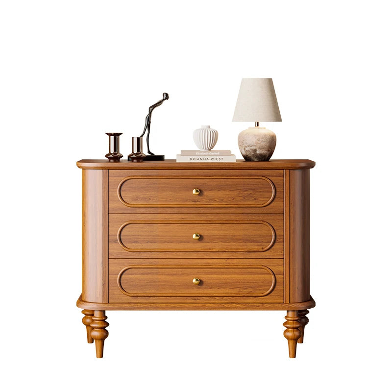 Elegant Solid Wood Nightstand with Multi-Layer Board Design – Stylish Storage Solution for Any Bedroom halmh-5326