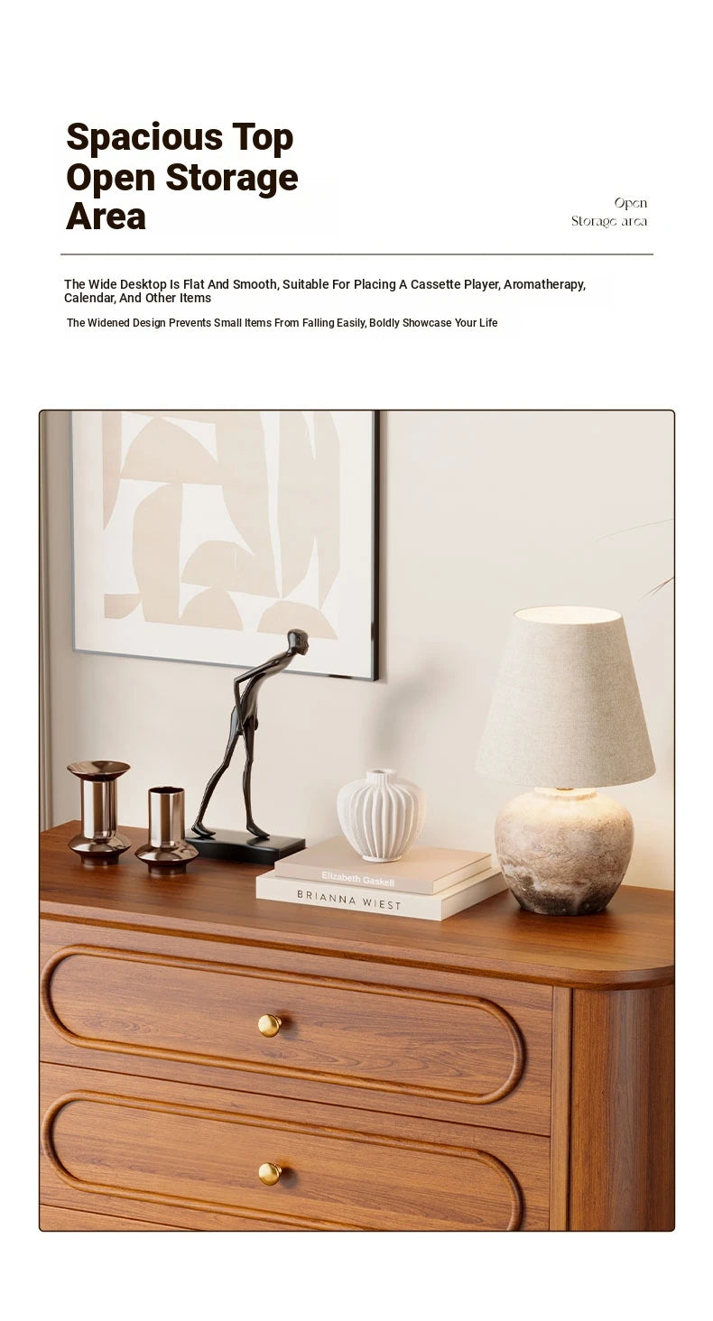 Elegant Solid Wood Nightstand with Multi-Layer Board Design – Stylish Storage Solution for Any Bedroom halmh-5326