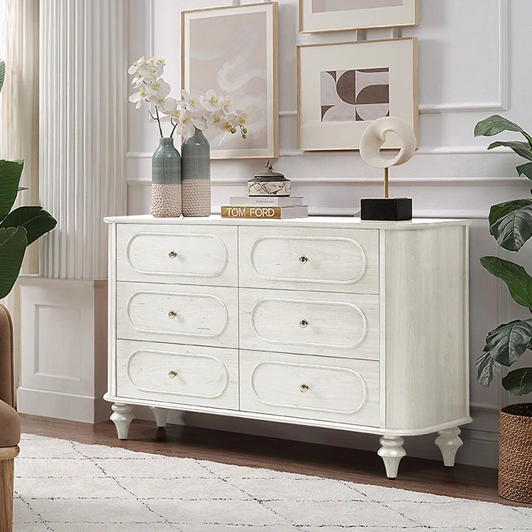 Elegant Solid Wood Cabinet with 6 Drawers – Stylish Storage Solution for Your Home halmh-5327