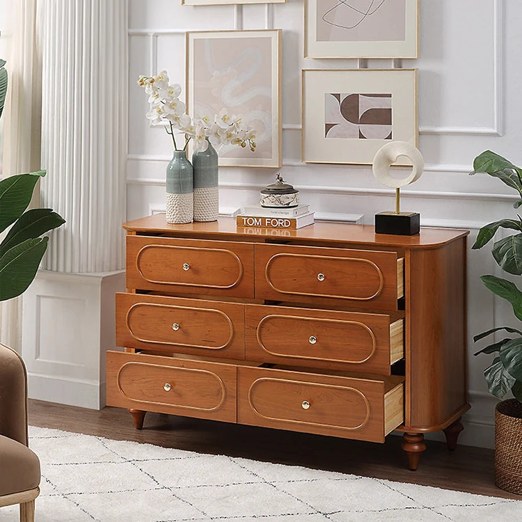 Elegant Solid Wood Cabinet with 6 Drawers – Stylish Storage Solution for Your Home halmh-5327