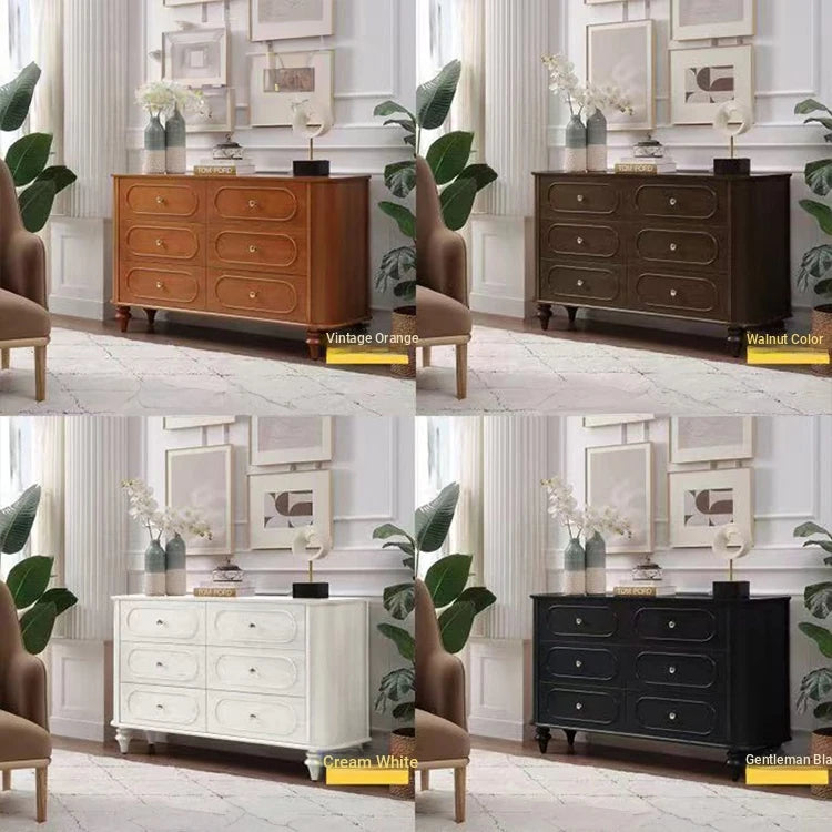 Elegant Solid Wood Cabinet with 6 Drawers – Stylish Storage Solution for Your Home halmh-5327