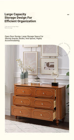 Elegant Solid Wood Cabinet with 6 Drawers – Stylish Storage Solution for Your Home halmh-5327